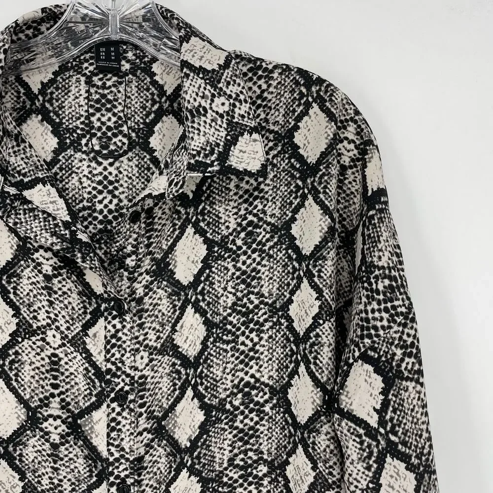 Revamped Long Sleeve Snakeskin Print Dress Size Medium